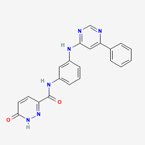 molecular formula C21H16N6O2 B7468730 6-oxo-N-[3-[(6-phenylpyrimidin-4-yl)amino]phenyl]-1H-pyridazine-3-carboxamide 
