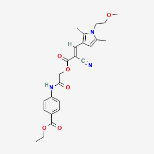 ethyl 4-[[2-[(E)-2-cyano-3-[1-(2-methoxyethyl)-2,5-dimethylpyrrol-3-yl]prop-2-enoyl]oxyacetyl]amino]benzoate