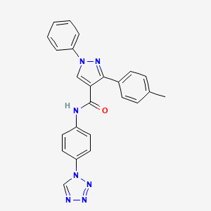 molecular formula C24H19N7O B7468741 3-(4-methylphenyl)-1-phenyl-N-[4-(tetrazol-1-yl)phenyl]pyrazole-4-carboxamide 