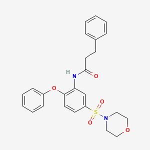 molecular formula C25H26N2O5S B7468764 N-(5-morpholin-4-ylsulfonyl-2-phenoxyphenyl)-3-phenylpropanamide 