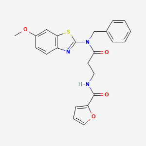 molecular formula C23H21N3O4S B7468788 N-[3-[benzyl-(6-methoxy-1,3-benzothiazol-2-yl)amino]-3-oxopropyl]furan-2-carboxamide 