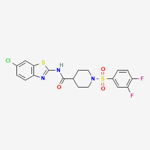molecular formula C19H16ClF2N3O3S2 B7468794 N-(6-chloro-1,3-benzothiazol-2-yl)-1-(3,4-difluorophenyl)sulfonylpiperidine-4-carboxamide 
