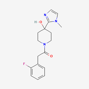 molecular formula C17H20FN3O2 B7468801 2-(2-Fluorophenyl)-1-[4-hydroxy-4-(1-methylimidazol-2-yl)piperidin-1-yl]ethanone 