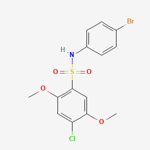 molecular formula C14H13BrClNO4S B7468829 N-(4-bromophenyl)-4-chloro-2,5-dimethoxybenzenesulfonamide 