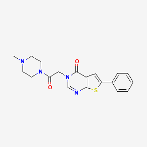 molecular formula C19H20N4O2S B7468866 3-[2-(4-Methylpiperazin-1-yl)-2-oxoethyl]-6-phenylthieno[2,3-d]pyrimidin-4-one 
