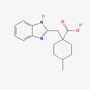 molecular formula C16H20N2O2 B7468875 1-(1H-Benzimidazol-2-ylmethyl)-4-methylcyclohexanecarboxylic acid 