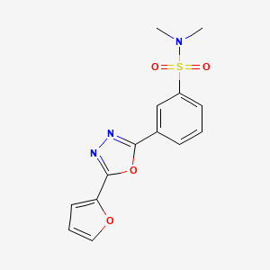 molecular formula C14H13N3O4S B7468910 3-[5-(furan-2-yl)-1,3,4-oxadiazol-2-yl]-N,N-dimethylbenzenesulfonamide 