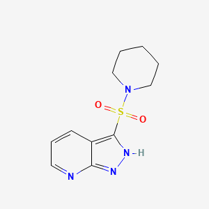 molecular formula C11H14N4O2S B7468938 1h-Pyrazolo[3,4-b]pyridine,3-(1-piperidinylsulfonyl)- 