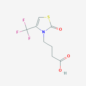 molecular formula C8H8F3NO3S B7468944 4-[2-Oxo-4-(trifluoromethyl)-1,3-thiazol-3-yl]butanoic acid 