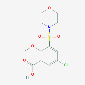 molecular formula C12H14ClNO6S B7468945 5-Chloro-2-methoxy-3-morpholin-4-ylsulfonylbenzoic acid 