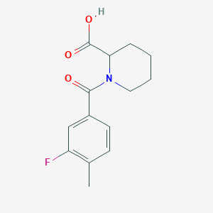 molecular formula C14H16FNO3 B7468978 1-(3-Fluoro-4-methylbenzoyl)piperidine-2-carboxylic acid 