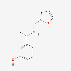 molecular formula C13H15NO2 B7468988 3-[1-(Furan-2-ylmethylamino)ethyl]phenol 
