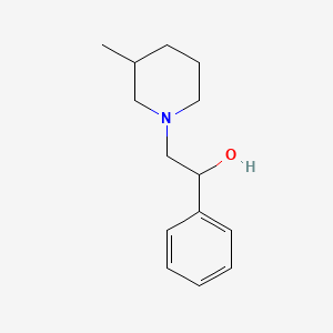 molecular formula C14H21NO B7469005 2-(3-Methyl piperidino)-1-phenylethanol 