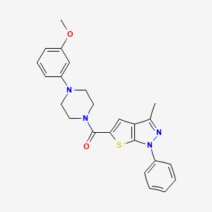 molecular formula C24H24N4O2S B7469046 [4-(3-Methoxyphenyl)piperazin-1-yl]-(3-methyl-1-phenylthieno[2,3-c]pyrazol-5-yl)methanone 