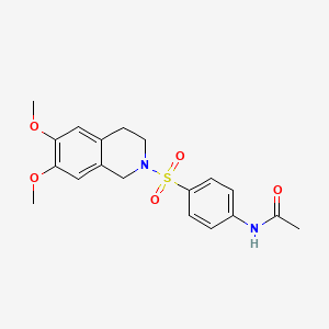 molecular formula C19H22N2O5S B7469050 N-{4-[(6,7-dimethoxy-3,4-dihydroisoquinolin-2(1H)-yl)sulfonyl]phenyl}acetamide 