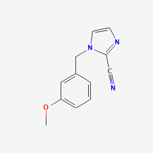 molecular formula C12H11N3O B7469073 1-[(3-Methoxyphenyl)methyl]imidazole-2-carbonitrile 