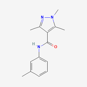 molecular formula C14H17N3O B7469077 1,3,5-trimethyl-N-(3-methylphenyl)pyrazole-4-carboxamide 