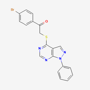 molecular formula C19H13BrN4OS B7469092 1-(4-bromophenyl)-2-[(1-phenyl-1H-pyrazolo[3,4-d]pyrimidin-4-yl)sulfanyl]ethanone 