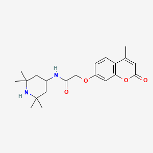 molecular formula C21H28N2O4 B7469100 2-((4-methyl-2-oxo-2H-chromen-7-yl)oxy)-N-(2,2,6,6-tetramethylpiperidin-4-yl)acetamide 