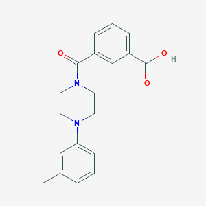 molecular formula C19H20N2O3 B7469152 3-[4-(3-Methylphenyl)piperazine-1-carbonyl]benzoic acid 