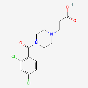 molecular formula C14H16Cl2N2O3 B7469162 3-[4-(2,4-Dichlorobenzoyl)piperazin-1-yl]propanoic acid 