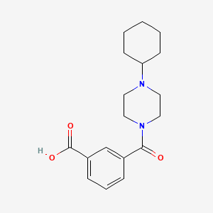 molecular formula C18H24N2O3 B7469164 3-(4-Cyclohexylpiperazine-1-carbonyl)benzoic acid 