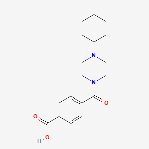 4-(4-Cyclohexylpiperazine-1-carbonyl)benzoic acid