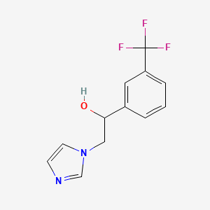 molecular formula C12H11F3N2O B7469171 2-Imidazol-1-yl-1-[3-(trifluoromethyl)phenyl]ethanol 