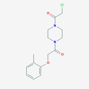 molecular formula C15H19ClN2O3 B7469197 1-[4-(2-Chloroacetyl)piperazin-1-yl]-2-(2-methylphenoxy)ethanone 
