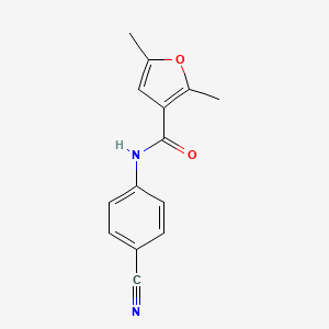 molecular formula C14H12N2O2 B7469213 N-(4-cyanophenyl)-2,5-dimethylfuran-3-carboxamide 