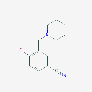 molecular formula C13H15FN2 B7469230 4-Fluoro-3-(piperidin-1-ylmethyl)benzonitrile 