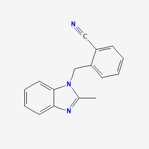 molecular formula C16H13N3 B7469255 2-[(2-methyl-1H-1,3-benzodiazol-1-yl)methyl]benzonitrile 