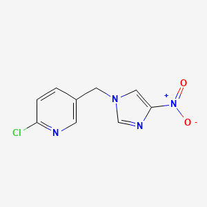 molecular formula C9H7ClN4O2 B7469256 2-Chloro-5-[(4-nitroimidazol-1-yl)methyl]pyridine 