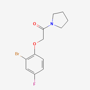 molecular formula C12H13BrFNO2 B7469264 2-(2-Bromo-4-fluorophenoxy)-1-pyrrolidin-1-ylethanone 