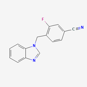 molecular formula C15H10FN3 B7469266 4-(Benzimidazol-1-ylmethyl)-3-fluorobenzonitrile 
