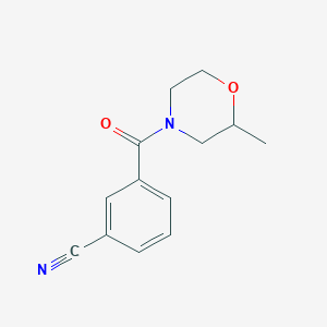 molecular formula C13H14N2O2 B7469296 3-(2-Methylmorpholine-4-carbonyl)benzonitrile 