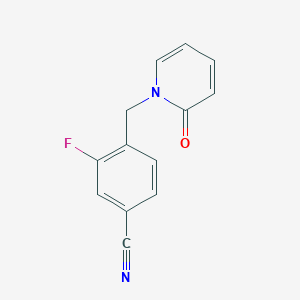 molecular formula C13H9FN2O B7469310 3-Fluoro-4-[(2-oxopyridin-1-yl)methyl]benzonitrile 