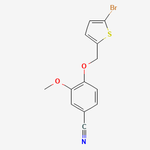 molecular formula C13H10BrNO2S B7469339 4-[(5-Bromothiophen-2-yl)methoxy]-3-methoxybenzonitrile 