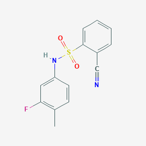 molecular formula C14H11FN2O2S B7469399 2-cyano-N-(3-fluoro-4-methylphenyl)benzenesulfonamide 