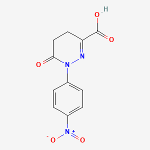molecular formula C11H9N3O5 B7469406 1-(4-Nitrophenyl)-6-oxo-4,5-dihydropyridazine-3-carboxylic acid 