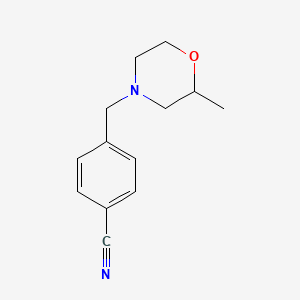 molecular formula C13H16N2O B7469481 4-[(2-Methylmorpholin-4-yl)methyl]benzonitrile 
