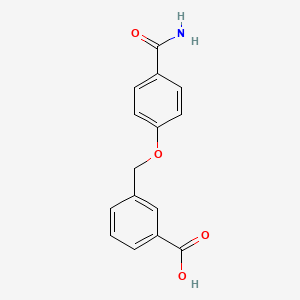 molecular formula C15H13NO4 B7469497 3-[(4-Carbamoylphenoxy)methyl]benzoic acid 