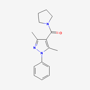 molecular formula C16H19N3O B7469521 (3,5-dimethyl-1-phenyl-1H-pyrazol-4-yl)(1-pyrrolidinyl)methanone 
