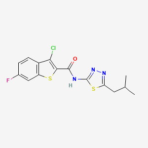 molecular formula C15H13ClFN3OS2 B7469530 3-chloro-6-fluoro-N-[5-(2-methylpropyl)-1,3,4-thiadiazol-2-yl]-1-benzothiophene-2-carboxamide 