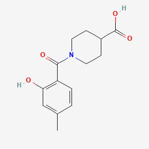 molecular formula C14H17NO4 B7469549 1-(2-Hydroxy-4-methylbenzoyl)piperidine-4-carboxylic acid 