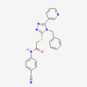 molecular formula C23H18N6OS B7469558 2-[(4-benzyl-5-pyridin-3-yl-1,2,4-triazol-3-yl)sulfanyl]-N-(4-cyanophenyl)acetamide 