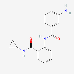 molecular formula C17H17N3O2 B7469579 2-[(3-aminobenzoyl)amino]-N-cyclopropylbenzamide 