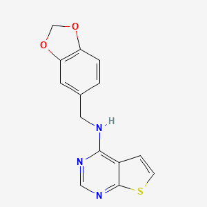 molecular formula C14H11N3O2S B7469607 N-(1,3-benzodioxol-5-ylmethyl)thieno[2,3-d]pyrimidin-4-amine 