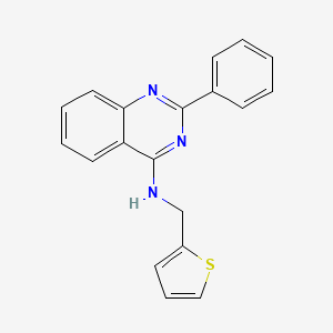 molecular formula C19H15N3S B7469619 (2-Phenyl-quinazolin-4-yl)-thiophen-2-ylmethyl-amine 