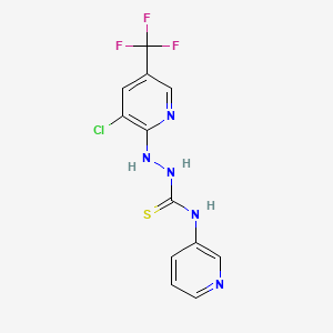 molecular formula C12H9ClF3N5S B7469649 1-[[3-Chloro-5-(trifluoromethyl)pyridin-2-yl]amino]-3-pyridin-3-ylthiourea 